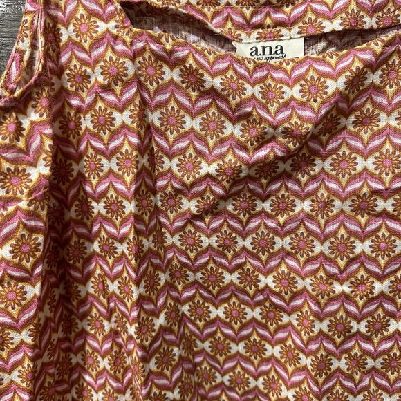 ANA A New Approach Daisy Tank Hippie Pink Orange Floral Size Medium - Picture 2 of 6